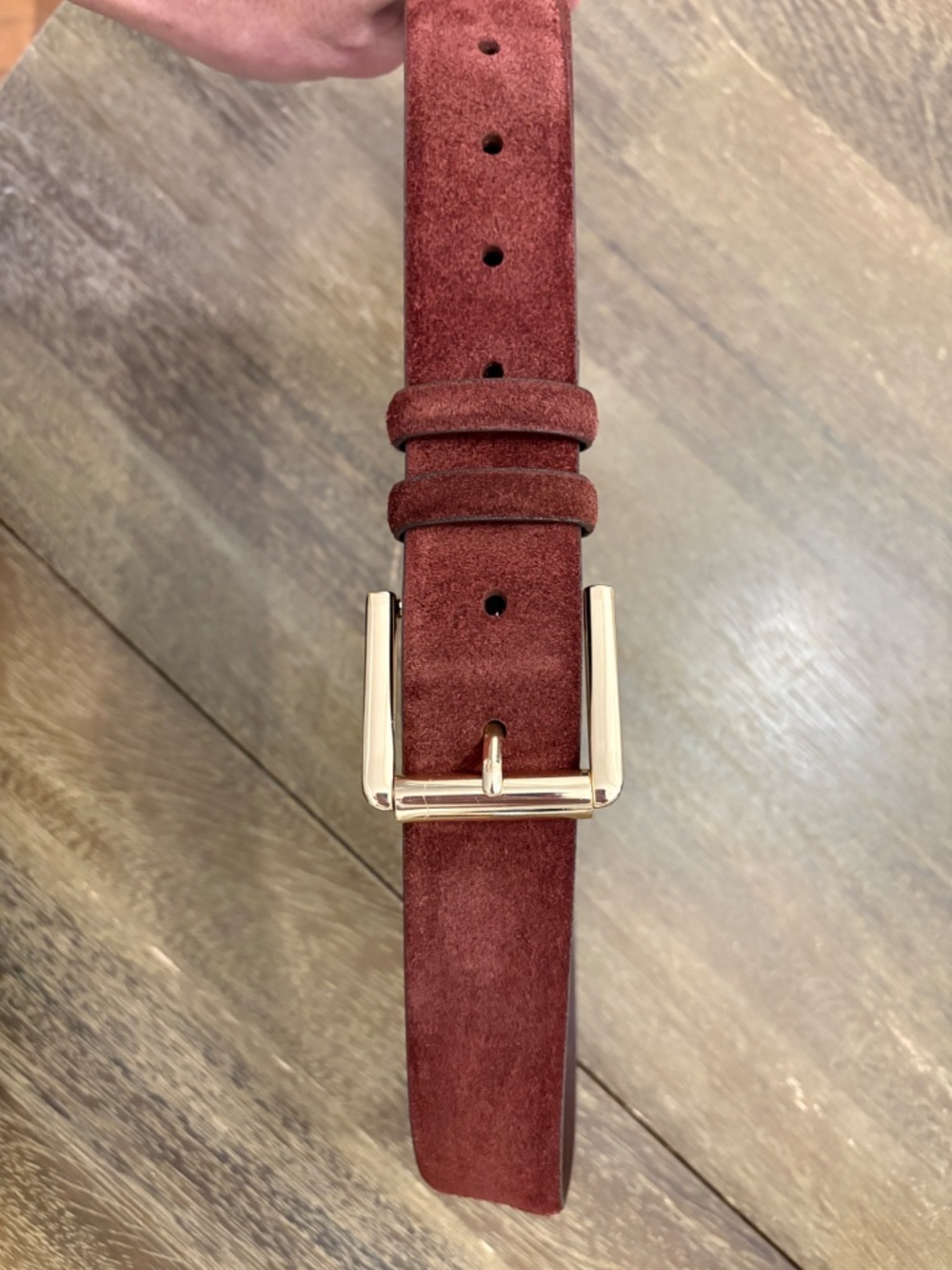 J. Crew Suede roller-buckle belt Size Medium Color Warm Walnut - Picture 4 of 6